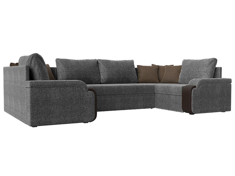 П-образный диван Николь (серый\коричневый\коричневый цвет)