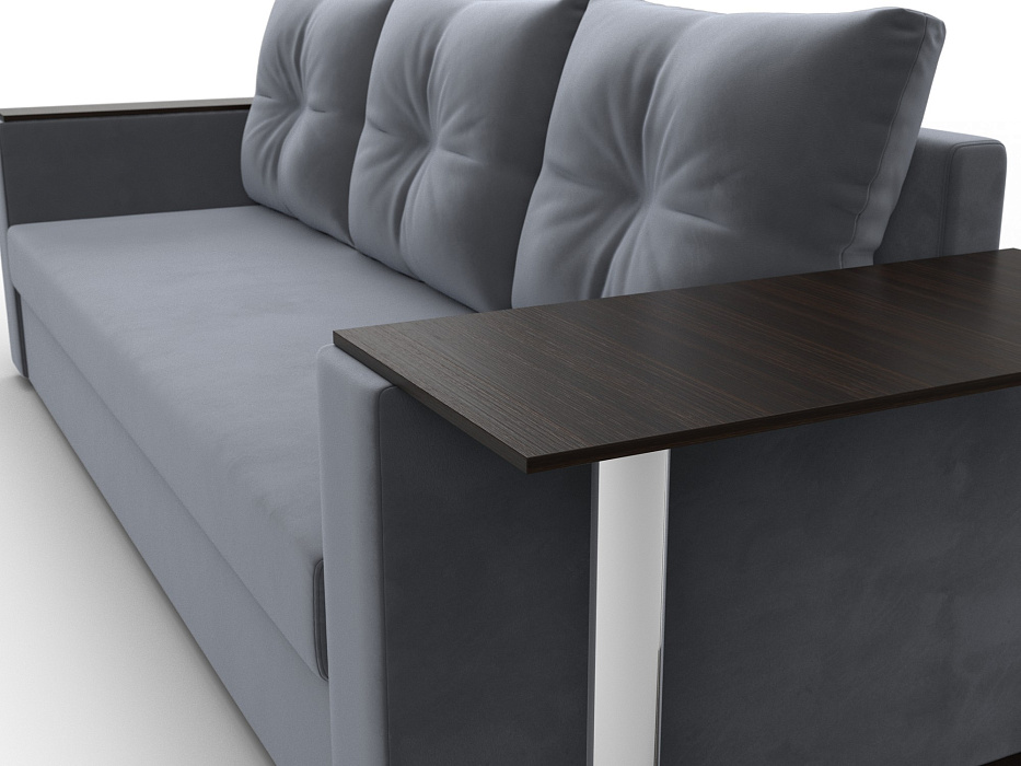 Диван прямой Атланта со столом справа (seven 17 серый)