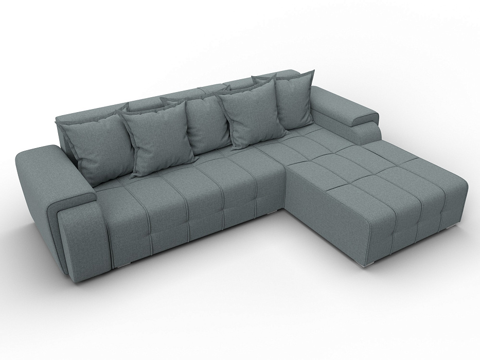 Диван угловой Лига-121 правый угол (амур 07 серый)