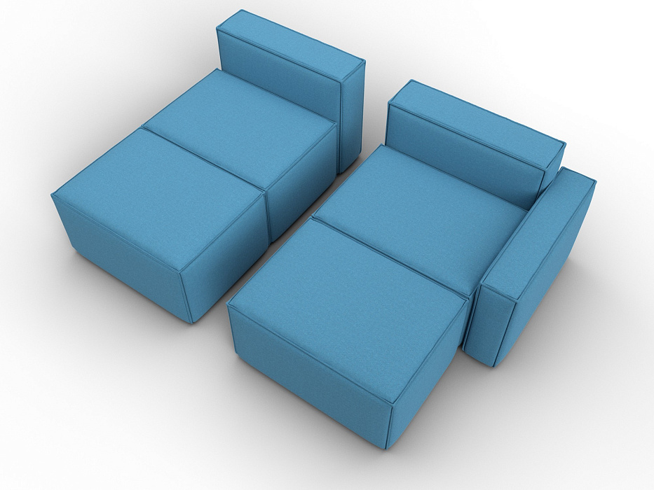 Диван угловой модульный Лига-063 угол правый (амур 10 голубой)