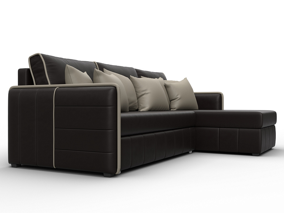 Диван угловой Лига-078 угол универсальный (grifon 12 коричневый/grifon 04 бежевый)