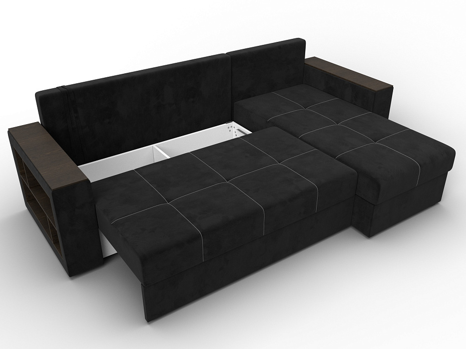 Диван угловой Дубай Лайт угол универсальный (seven 35 черный)