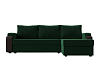 Угловой диван Николь Лайт правый угол (зеленый\коричневый цвет)
