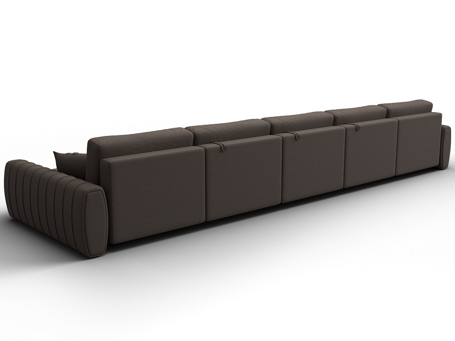 Диван П-образный Лига-057 НПБ МегаЛонг (амур 05 коричневый)