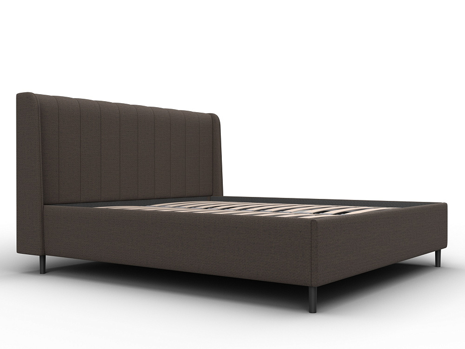 Кровать двуспальная с подъемным механизмом Лига-136 (160) (амур 05 коричневый)