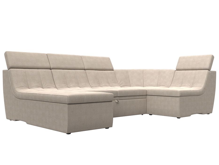 П-образный модульный диван Холидей Люкс (бежевый цвет)