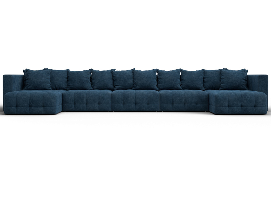 Диван П-образный Лига-052 НПБ МегаЛонг (brut 11 синий)