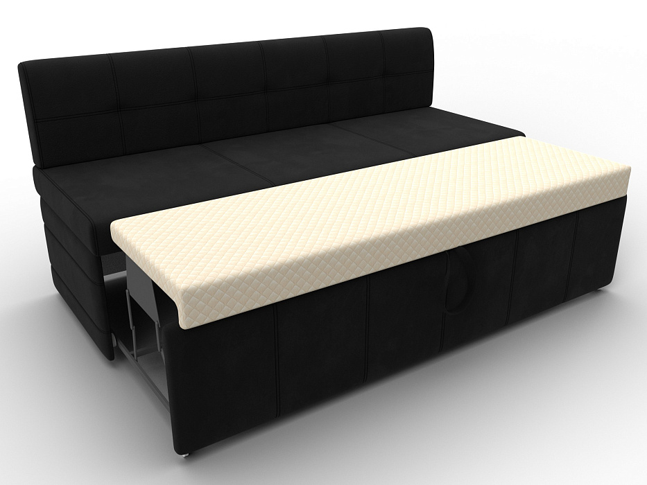 Диван кухонный прямой Лео (черный)