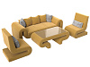 Набор Волна-2 (стол, диван, 2 кресла) (желтый)