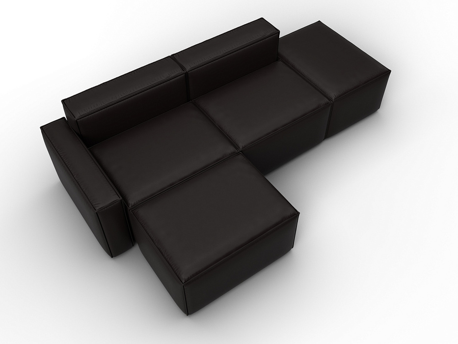 Диван угловой модульный Лига-063 угол левый (grifon 12 коричневый)