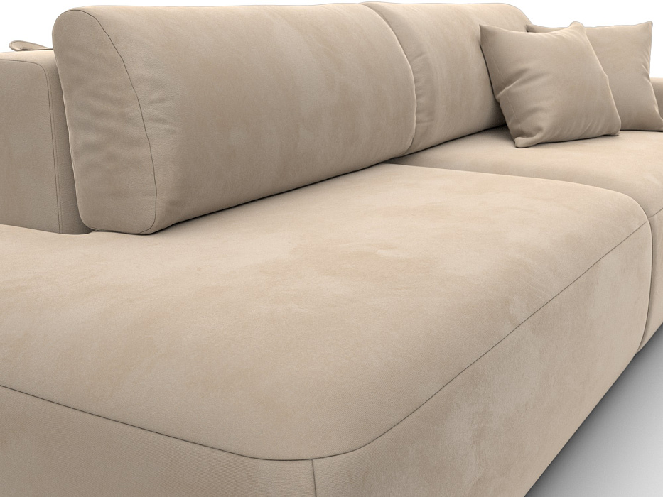 Диван прямой Лига-036 НПБ Модерн подлокотник справа (seven 729 бежевый)