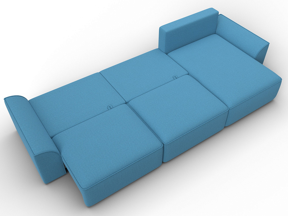 Диван угловой Лига-048 НПБ лонг (амур 10 голубой)