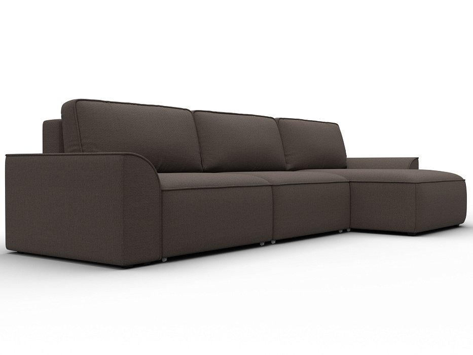 Диван угловой Лига-048 НПБ лонг (амур 05 коричневый)