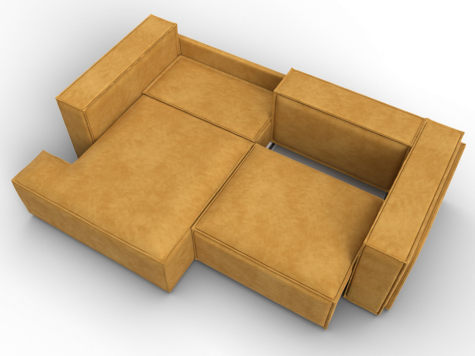 Диван угловой Лига-061 угол левый (brut 10 желтый)