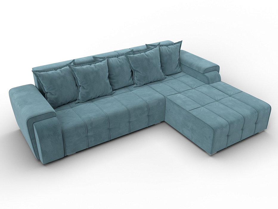 Диван угловой Лига-121 правый угол (seven 113 бирюзовый)