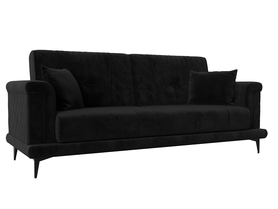 Прямой диван Неаполь (черный цвет)