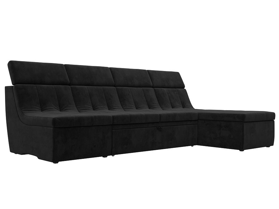 Угловой модульный диван Холидей Люкс (черный цвет)