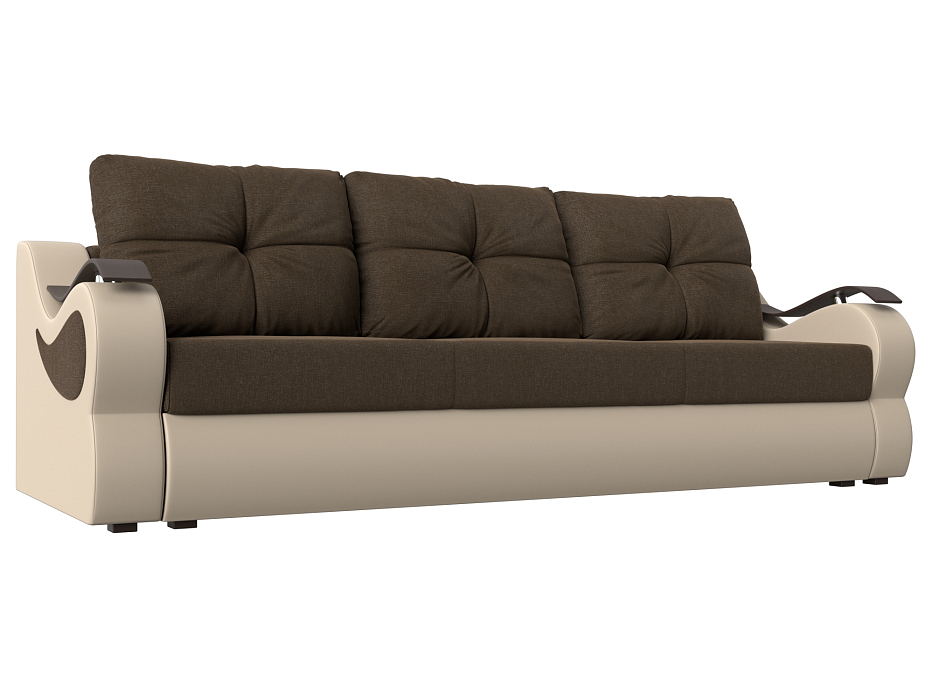 Прямой диван Меркурий еврокнижка (коричневый\бежевый)