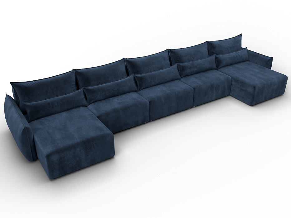 Диван П-образный Лига-051 НПБ МегаЛонг (tower 13 синий)