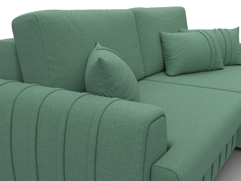 Диван угловой Лига-057 НПБ угол правый (амур 11 зеленый)