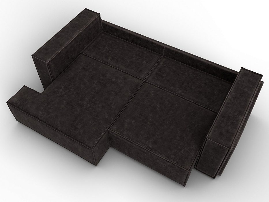 Диван угловой Лига-061 угол левый (brut 17 коричневый)