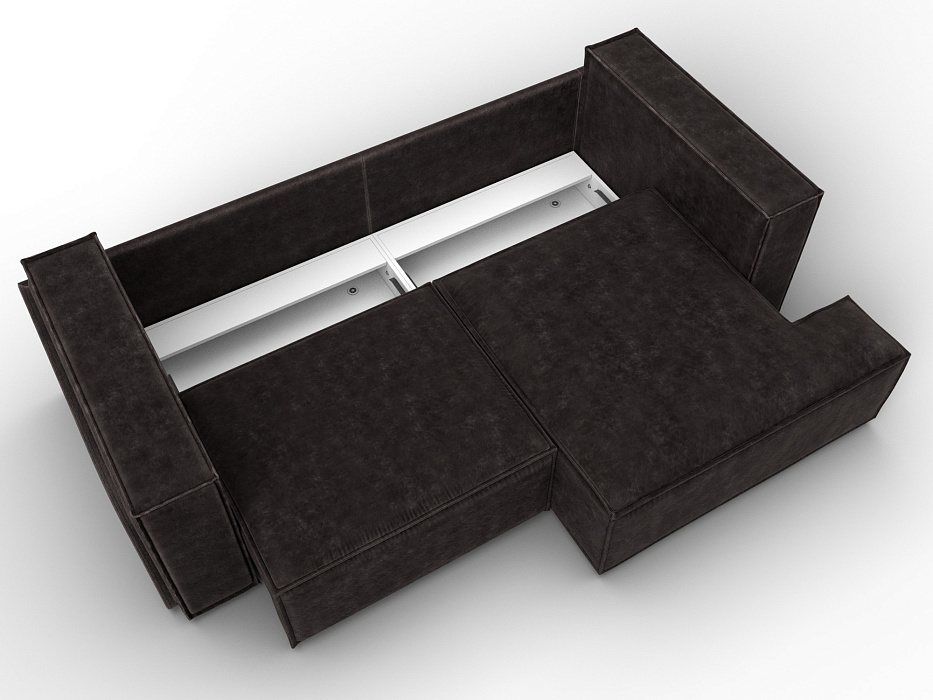 Диван угловой Лига-061 угол правый (brut 17 коричневый)