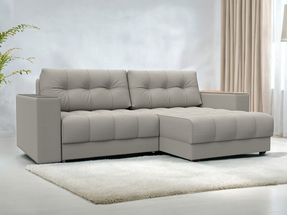 Диван угловой с декором Лига-049 НПБ (амур 02 бежевый) Диван угловой с декором Лига-049 НПБ (амур 02 бежевый)