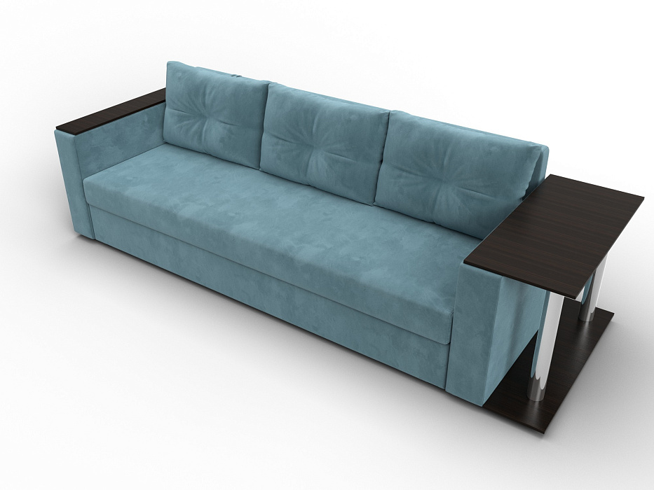 Диван прямой Атланта со столом справа (seven 113 бирюзовый)
