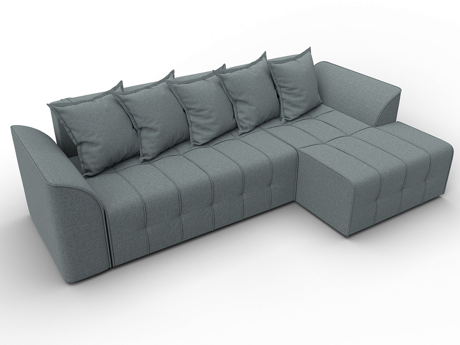 Диван угловой Лига-113 угол правый (амур 07 серый)