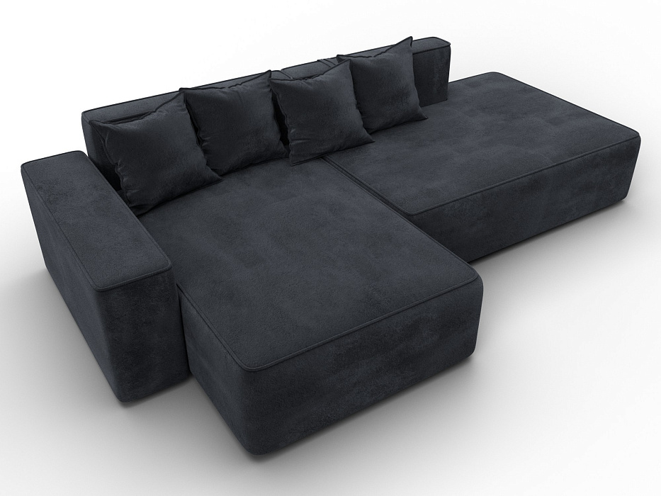 Диван угловой Лига-079 угол левый (tower 11 темно-серый)