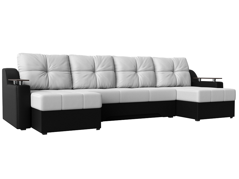 П-образный диван Сенатор (белый\черный цвет)