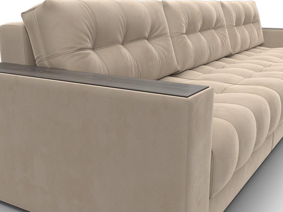 Диван прямой с декором Лига-049 НПБ Лонг (seven 729 бежевый)