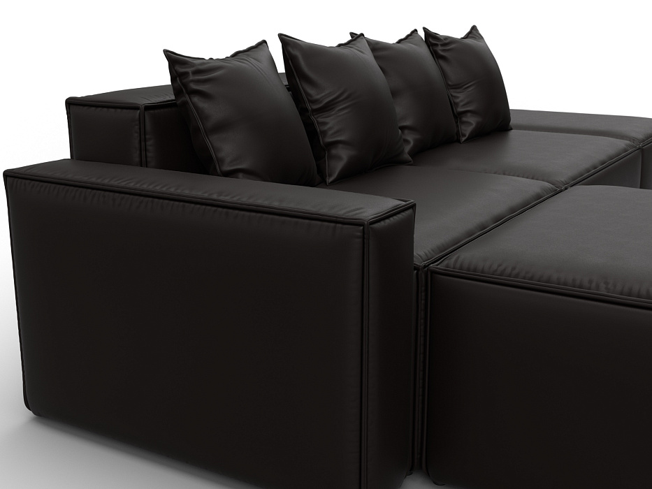 Диван угловой модульный Лига-063 угол левый (grifon 12 коричневый)