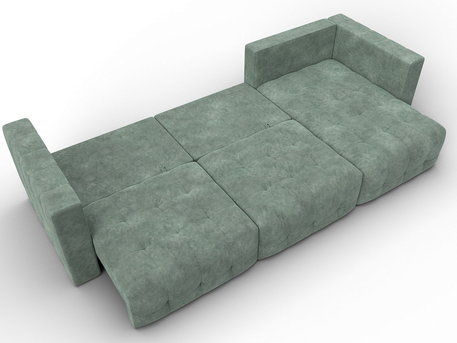 Диван угловой Лига-052 НПБ Лонг угол универсальный (brut 08 зеленый)