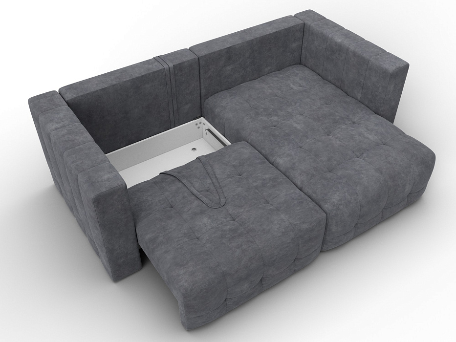 Диван угловой Лига-052 НПБ угол универсальный (brut 16 темно-серый)