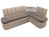 Кухонный угловой диван Тефида правый угол (коричневый\бежевый)