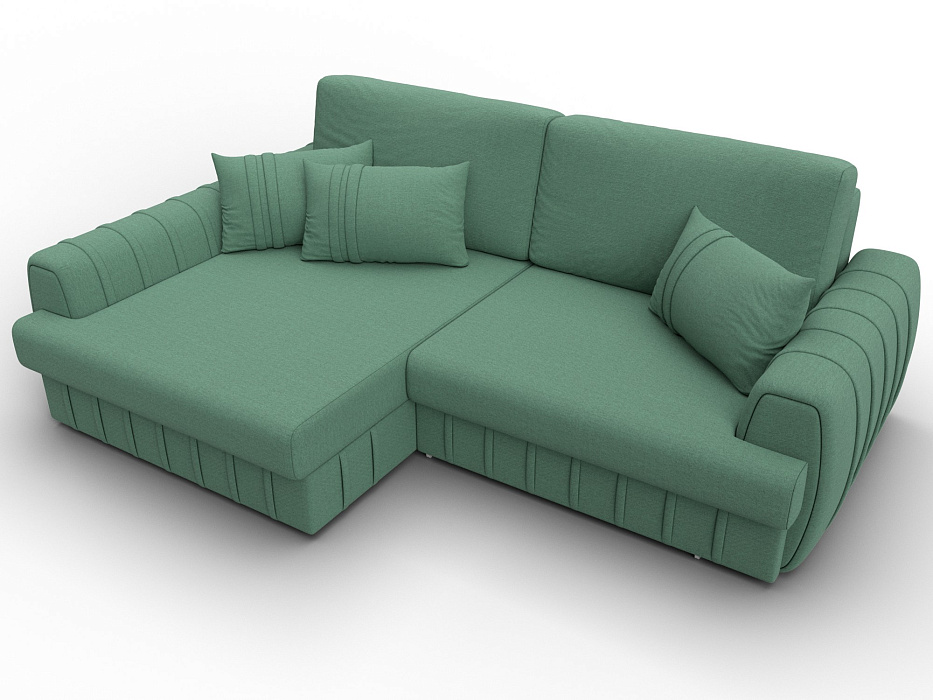 Диван угловой Лига-057 НПБ угол левый (амур 11 зеленый)