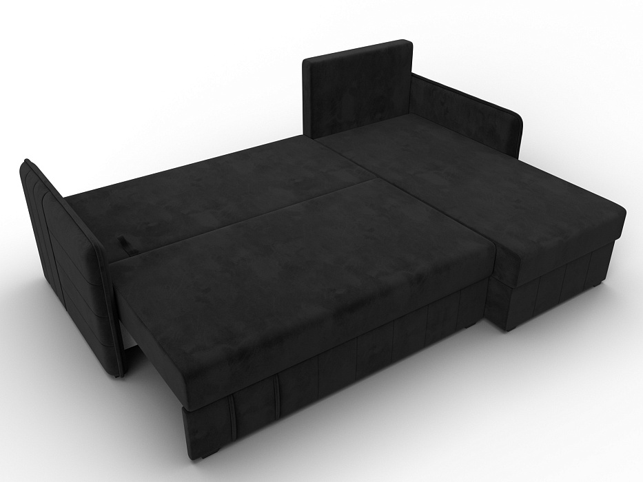 Диван угловой Слим угол универсальный (черный)