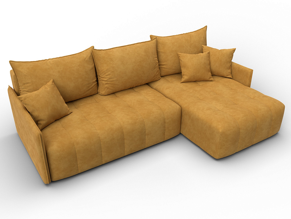 Диван угловой Лига-054 НПБ угол универсальный (brut 10 желтый)