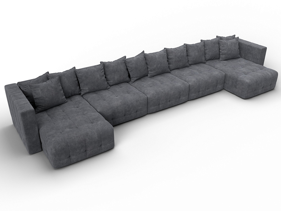 Диван П-образный Лига-052 НПБ МегаЛонг (brut 16 темно-серый) Диван П-образный Лига-052 НПБ МегаЛонг (brut 16 темно-серый)