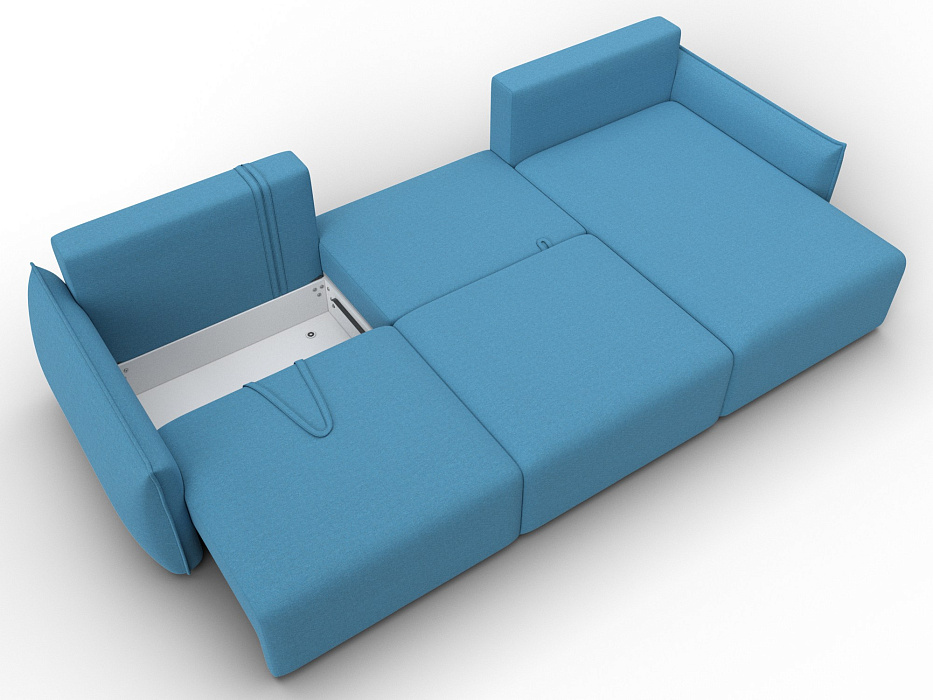 Диван угловой Лига-051 НПБ Лонг угол универсальный (амур 10 голубой)