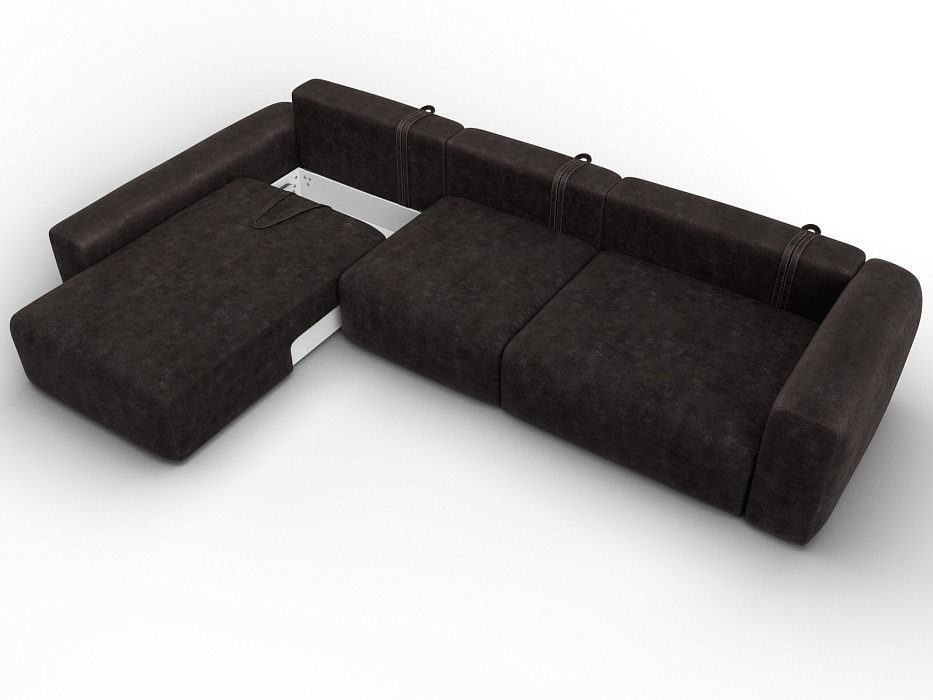 Диван угловой Лига-066 НПБ Лонг угол левый фото в интернет-магазине Лига Диванов