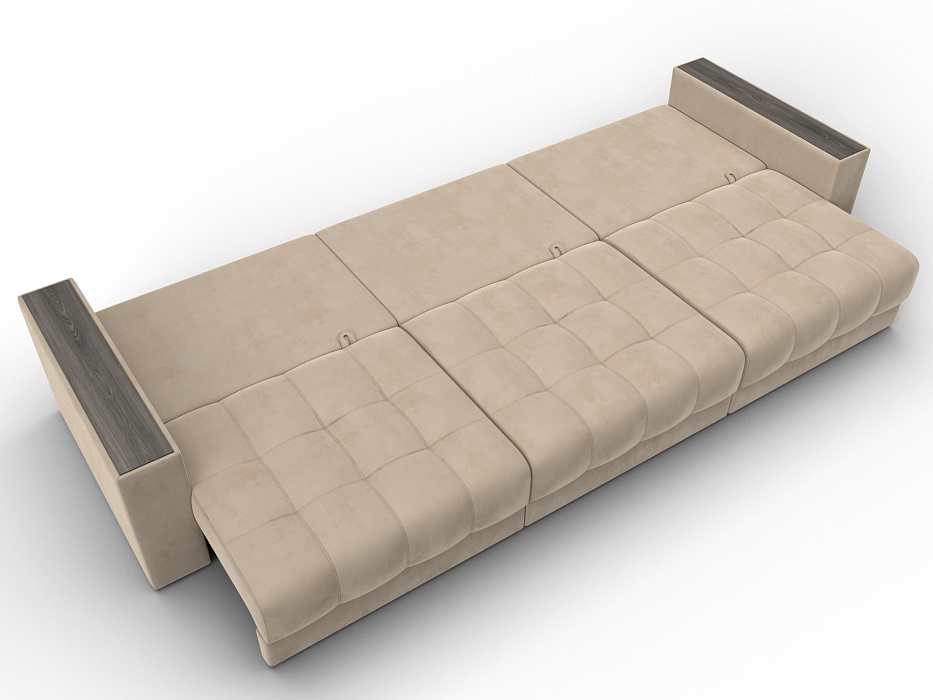 Диван прямой с декором Лига-049 НПБ Лонг (seven 729 бежевый)