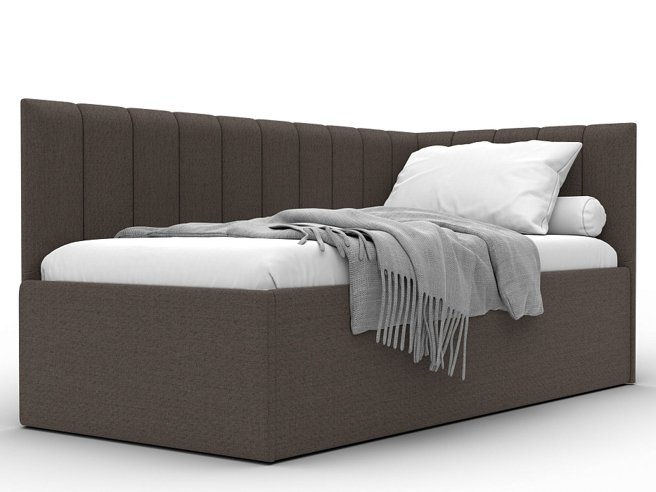 Кровать односпальная Лига-128 (90) (амур 05 коричневый)