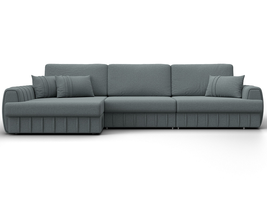 Диван угловой Лига-057 НПБ Лонг угол левый (амур 07 серый)