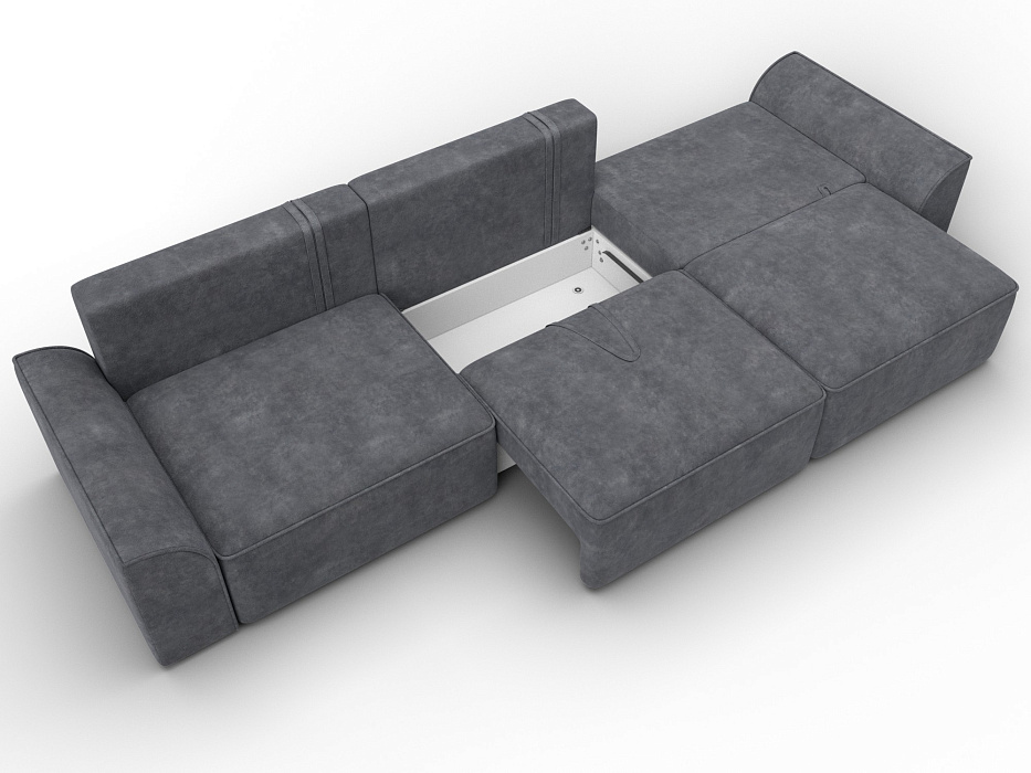 Диван прямой Лига-048 НПБ Лонг (brut 16 темно-серый)