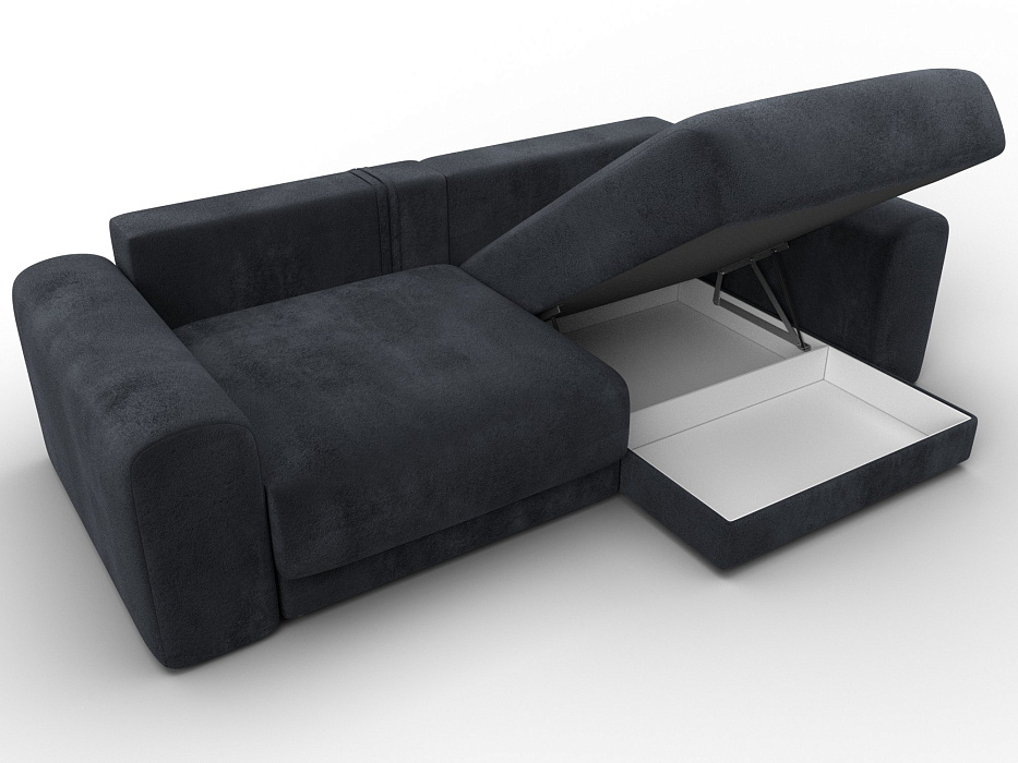 Диван угловой Лига-056 НПБ угол универсальный (tower 11 темно-серый)