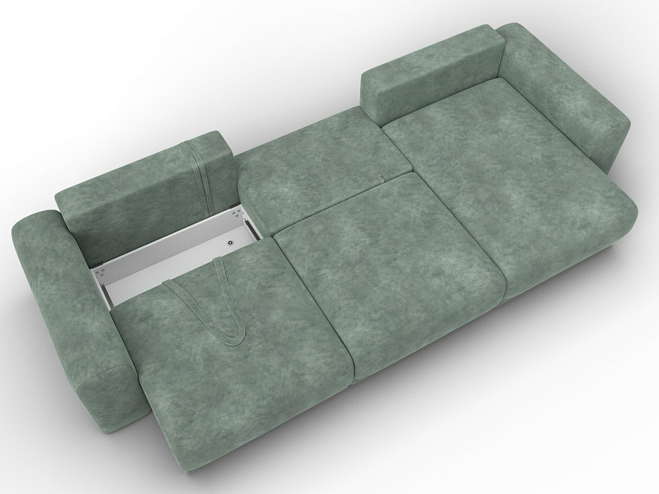 Диван угловой Лига-056 НПБ Лонг угол универсальный (brut 08 зеленый)