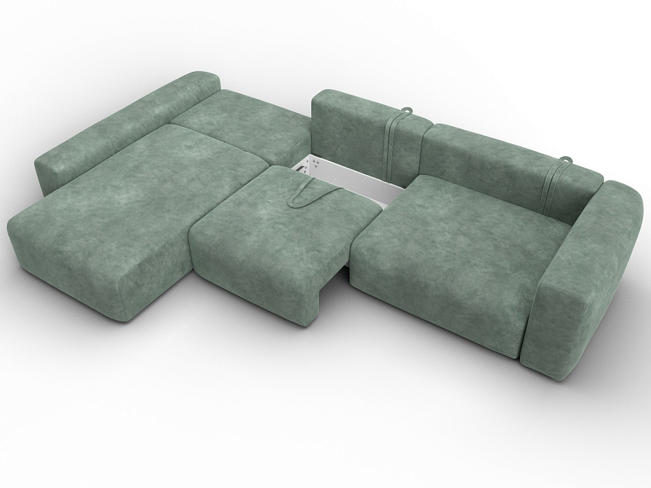 Диван угловой Лига-066 НПБ Лонг угол левый фото в интернет-магазине Лига Диванов