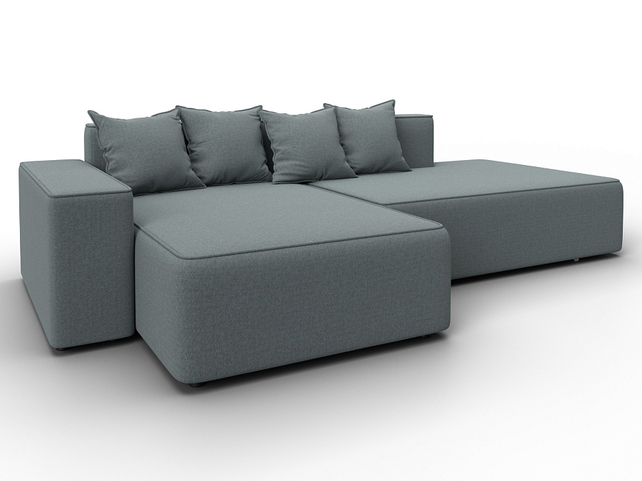 Диван угловой Лига-079 угол левый (амур 07 серый)